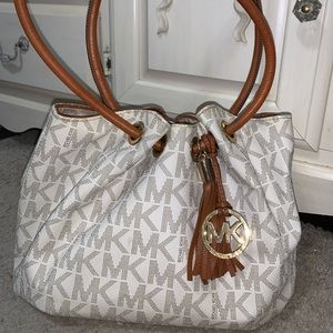 Michael Kors tan logo purse